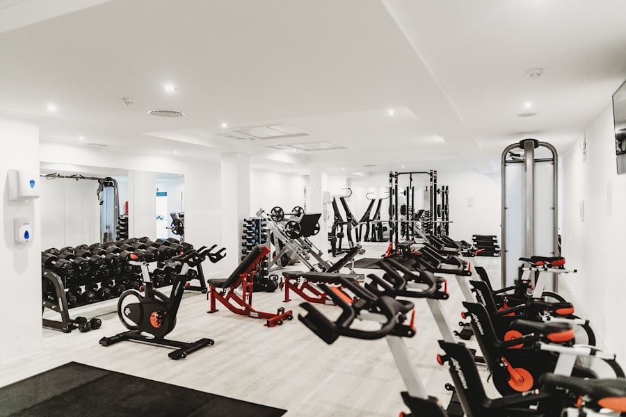 Modern gym interior with equipment showing the need for professional gym website design