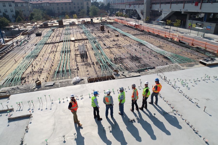 Active construction site with crane representing professional construction company web presence